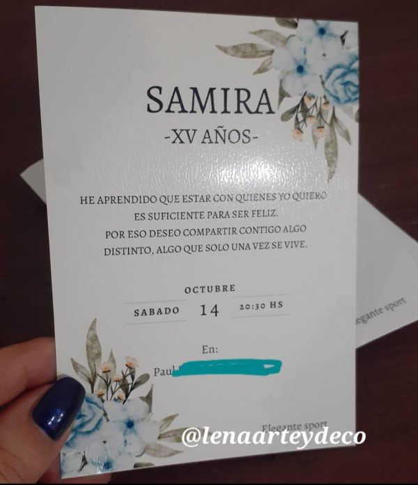 Invitaciones 13x9 cm