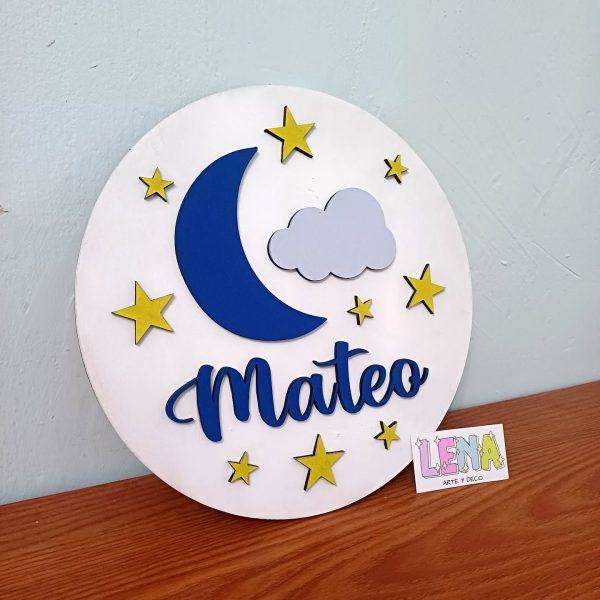 Cuadro Luna con nombre MDF - Image 2