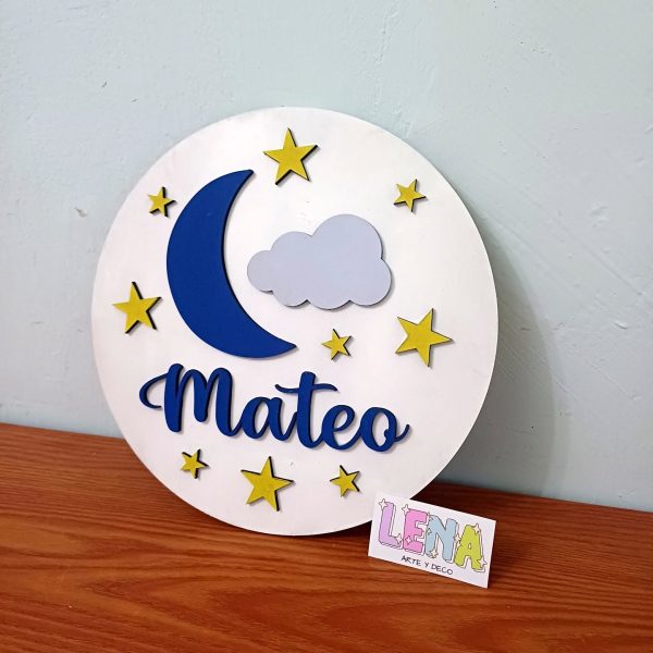 Cuadro Luna con nombre MDF - Image 3